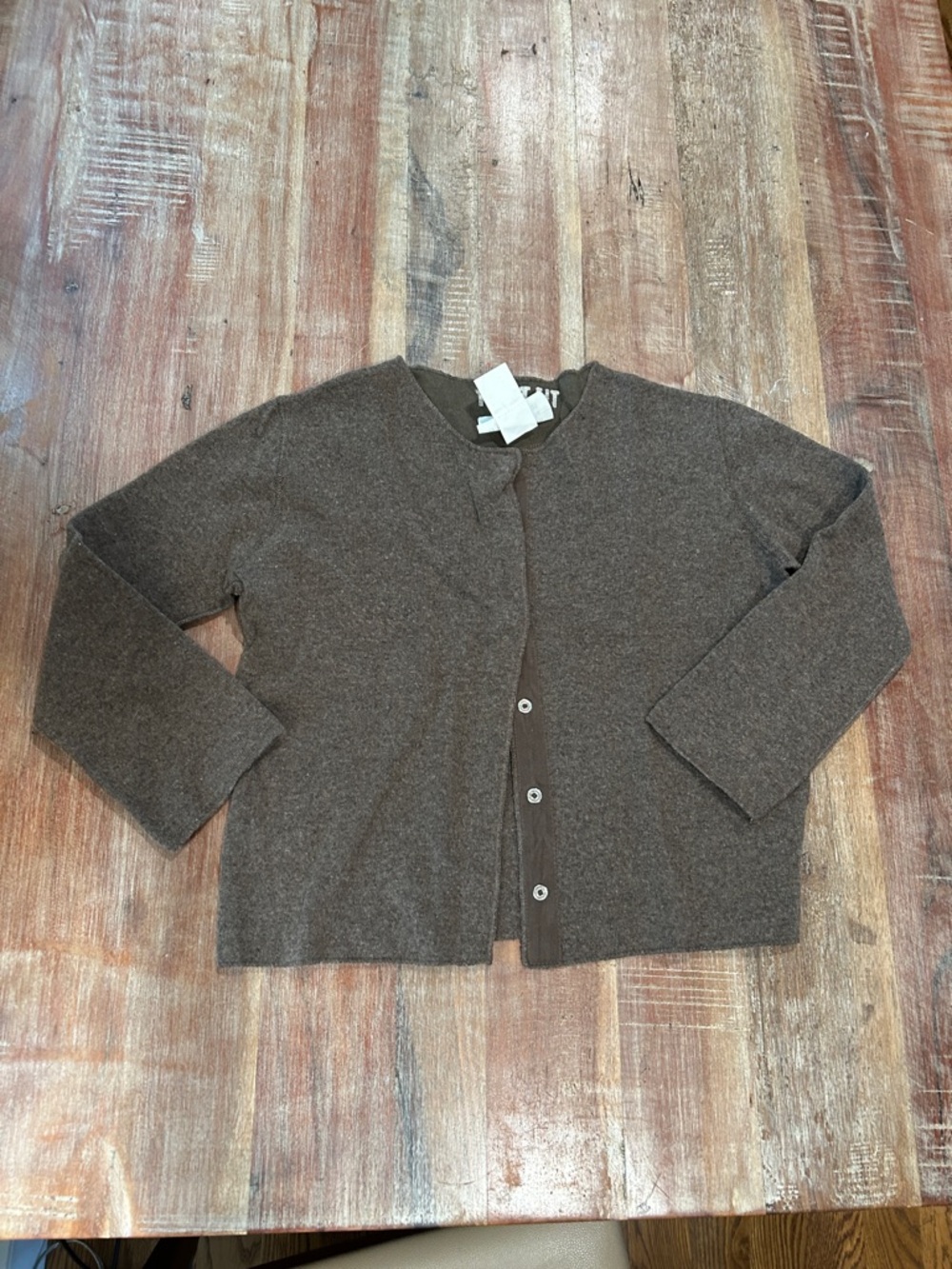 Martin Margiela Rare VTG  Brown Snap-Front Wool Cardigan from MM6 in 1997